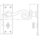 Frelan Hardware - Handforged Chester Door Door Handles Lever Lock - Pewter - HF200 - Choice Handles