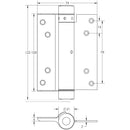 Frelan -75mm Single Action Spring Hinge (Pair) - Silver - HG3003-3GY - Choice Handles
