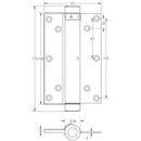 Frelan - 125mm Single Action Springe Hinge (Pair) - Silver - HG3003-5GY - Choice Handles