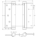 Frelan - 150mm Double Action Spring Hinge (Pair) - Silver - HG3005-6GY - Choice Handles