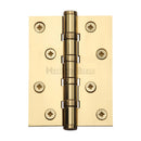 Heritage Brass Hinge Brass with Thrust Bearings (Steel Pin) 4" x 3" Polished Brass finish - HG99-400-PB - Choice Handles