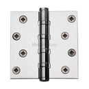 Heritage Brass Hinge Brass with Thrust Bearings (Steel Pin) 4" x 4" Polished Chrome finish - HG99-405-PC - Choice Handles