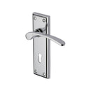 Heritage Brass Door Handle Lever Lock Hilton Design Polished Chrome finish
 - HIL8600-PC - Choice Handles