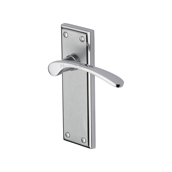 Heritage Brass Door Handle Lever Latch Hilton Design Apollo finish - HIL8610-AP - Choice Handles