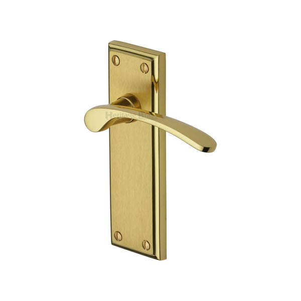 Heritage Brass Door Handle Lever Latch Hilton Design Mayfair finish - HIL8610-MF - Choice Handles