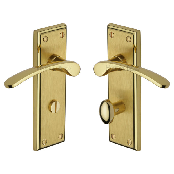 Heritage Brass Door Handle for Bathroom Hilton Design Mayfair finish - HIL8630-MF - Choice Handles