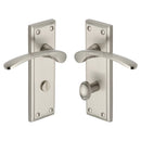 Heritage Brass Door Handle for Bathroom Hilton Design Satin Nickel finish - HIL8630-SN - Choice Handles