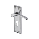 Heritage Brass Door Handle for Euro Profile Plate Hilton Design Polished Chrome finish
 - HIL8648-PC - Choice Handles