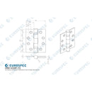 Eurospec - 102 X 76 X 3mm Ball Bearing Hinge Grade 13 C/W Screws (Pair) - Antique Brass - HIN1433P/13AB - Choice Handles