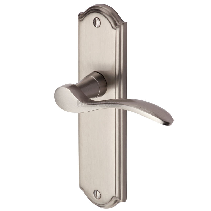 Heritage Brass Door Handle Lever Latch Howard Design Satin Nickel finish - HOW1310-SN - Choice Handles
