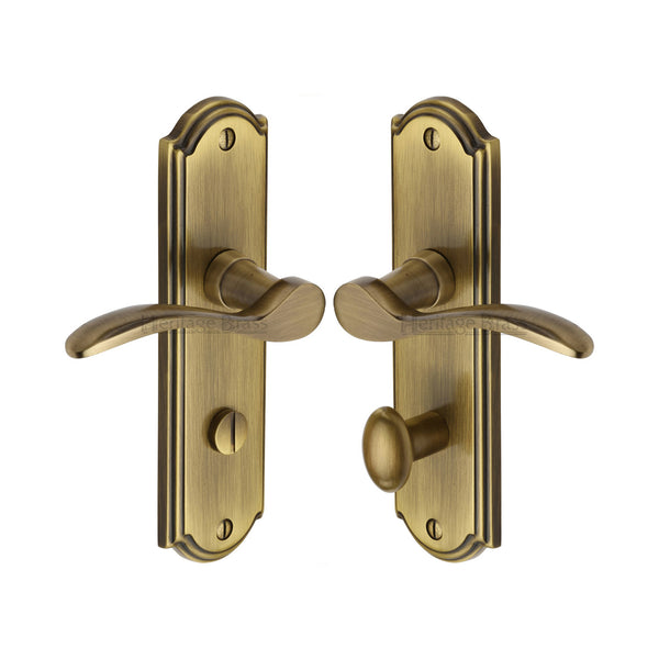 Heritage Brass Door Handle for Bathroom Howard Design Antique finish - HOW1330-AT - Choice Handles