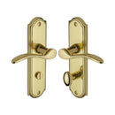 Heritage Brass Door Handle for Bathroom Howard Design Polished Brass finish - HOW1330-PB - Choice Handles