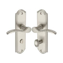 Heritage Brass Door Handle for Bathroom Howard Design Satin Nickel finish - HOW1330-SN - Choice Handles