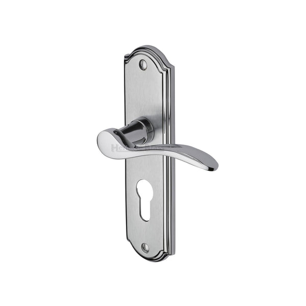 Heritage Brass Door Handle for Euro Profile Plate Howard Design Apollo finish - HOW1348-AP - Choice Handles