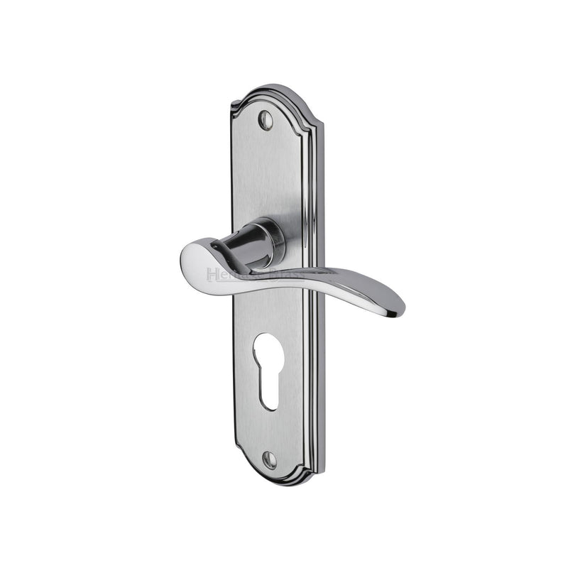 Heritage Brass Door Handle for Euro Profile Plate Howard Design Apollo finish - HOW1348-AP - Choice Handles