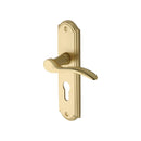 Heritage Brass Door Handle for Euro Profile Plate Howard Design Satin Brass finish - HOW1348-SB - Choice Handles