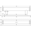 Hoxton Thaxted Cabinet Handles 96mm Ctrs Stepped Backplate - Dark Bronze - HOX-250DB-6050DB - Choice Handles