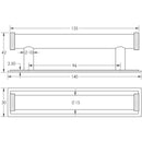 Hoxton Thaxted Cabinet Handles 96mm Ctrs Plain Backplate   - Dark Bronze - HOX-250DB-5050DB - Choice Handles