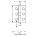 Hoxton 50x35mm Final Hinge - Polished Nickel - HOX800PN - Pair - Choice Handles