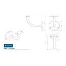 Eurospec - Handrail Bracket 85mm - Satin Stainless Steel - HRB1000SSS/P85 - Choice Handles