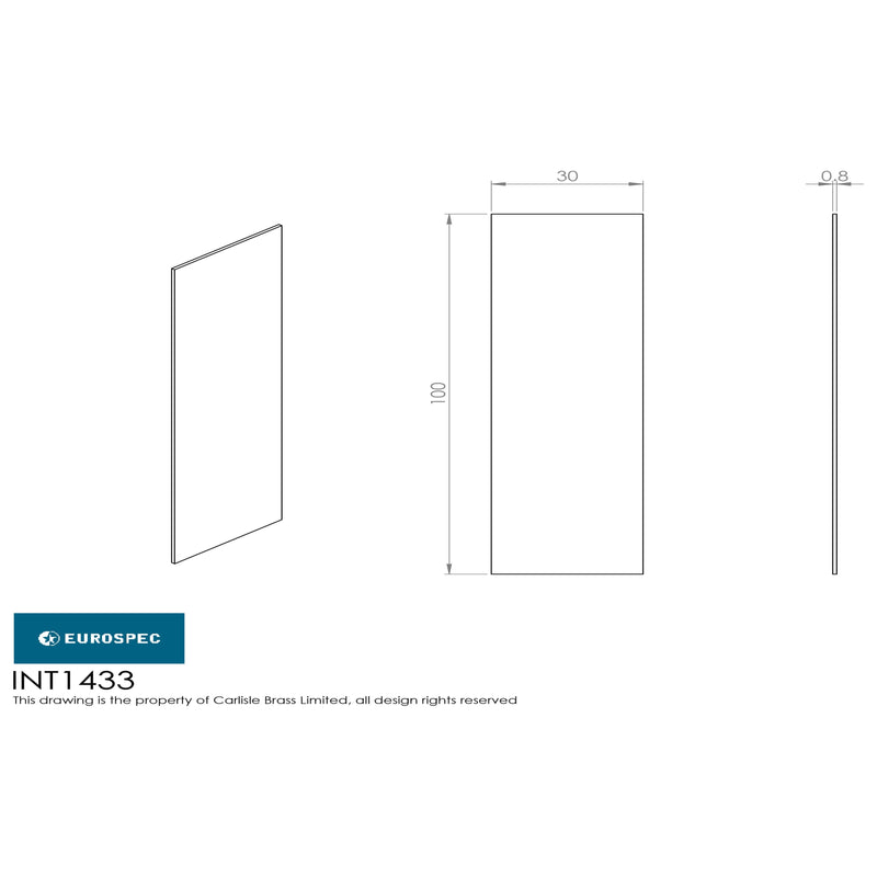 Eurospec - Intumescent Hinge Plates - Bulk Pack Of Singles 300 100X31mm - INT1433/300B/S