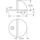 Aluminium Floor Mounted Doorstops 40x30mm Satin Anodised Aluminium - J1182 - Choice Handles