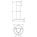 Aluminium Floor Mounted Doorstops 50x40mm Satin Anodised Aluminium - J1185 - Choice Handles