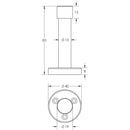 Frelan - Aluminium Floor Mounted Doorstops 50x30mm - Satin Anodised Aluminium - J1185 - Choice Handles