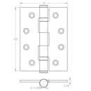 Jedo Grade 11 Steel Ball Bearing Hinges 102x76mm Black - J8500BL - Choice Handles