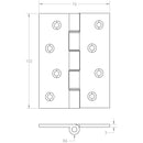 Frelan - Double Phosphor Bronze Washered Hinges 102x76x3mm - Antique Brass - J9019AB - Choice Handles