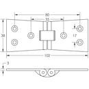 Jedo - Counter Flap Hinge 99x40x1mm - Polished Chrome - J9020PC - Choice Handles