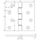 Frelan - Projection Hinges 102x102x3mm - Polished Brass - J9026PB - Choice Handles
