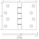 Frelan - Projection Hinges 102x125x3.5mm - Polished Brass - J9035PB - Choice Handles