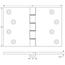 Frelan - Projection Hinges 102x125x3.5mm - Satin Chrome - J9035SC - Choice Handles