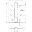 Jedo - 100x89x3mm Right Hand lift off hinge grade 13 Satin Nickel - J9200SNRH - Choice Handles