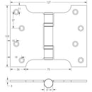 102 x 102 x 3mm Parliament Projection Ball Bearing Hinges - Satin Stainless Steel - J9449SSS - Choice Handles