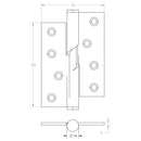 Frelan - Rising Butt Hinges 102 x 76 x 3mm - Left Hand - Polished Stainless Steel - J9510LHPSS - (Pair) - Choice Handles
