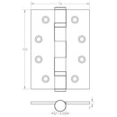 Frelan - Rising Butt Hinges 102 x 76 x 3mm - Right Hand - Satin Stainless Steel - J9510RHSSS - (Pair) - Choice Handles