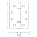 Frelan - Grade 13 Polymer Bearing Hinges 3 Knuckle 102x76x3mm - Black - J9603BL (Pair) - Choice Handles