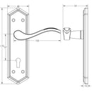 Frelan - Wentworth Door Handles On Backplate - Lever Lock - Black Antique - JAB500 - Choice Handles