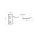 Frelan - Georgian Suite Door Handles On Short Backplate - Bathroom Privacy - Polished Brass - JG2PRPB - Choice Handles