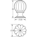 Jedo - 30mm Polished Chrome Pumpkin Ball Cupboard Knob - JH4152-30PC - Choice Handles