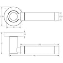 Frelan - Milo Glass Door Handles On Round Rose - Polished Chrome - JH5314PC - Choice Handles