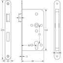 72mm Antique Brass Din Euro Escape lock Radiused 60mm Backset - JL-DE60RAB - Choice Handles
