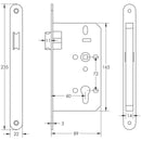 72mm Antique Brass Din Euro Latch Radiused 60mm Backset - JL-DL60RAB - Choice Handles