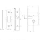 Frelan - Jedo Box Deadbolts 76mm with 8mm Spindle - Satin Stainless Steel - JL192SSS - Choice Handles