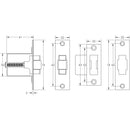 Frelan - Jedo Double Sprung Tubular Latches 78mm  - Polished Brass/Satin Chrome - JL6666S-80 - Choice Handles