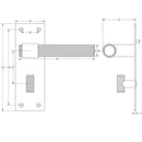 Frelan - Nero T-Bar Knurled Door Handle on Lock Backplate - Matt Black - JMB101 - Choice Handles