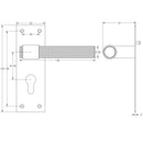 Frelan - Nero T-Bar Knurled Door Handle on Bathroom Backplate - Matt Black - JMB102 - Choice Handles