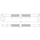 Three One Six PVD Range - Pull Handles 800x25mm Back to Back - Black - JMB20 - Choice Handles
